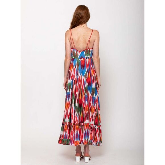 NWT Guadalupe Amira Patterned Red Maxi Dress Size Medium  $175 MSRP - Picture 2 of 9
